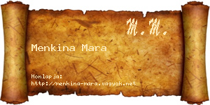 Menkina Mara névjegykártya